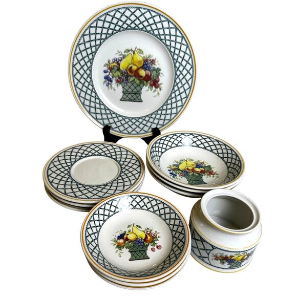 Villeroy & Boch 'Basket' anno 1785 Germany Vitro Porzellan-Lot of 12 Pieces - Picture 3 of 7